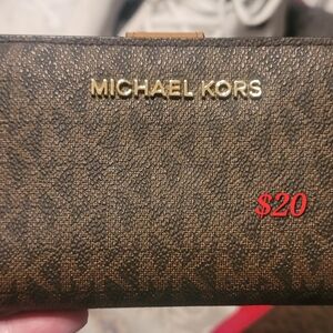 Michael Kors Gold and Brown Signature Wallet
